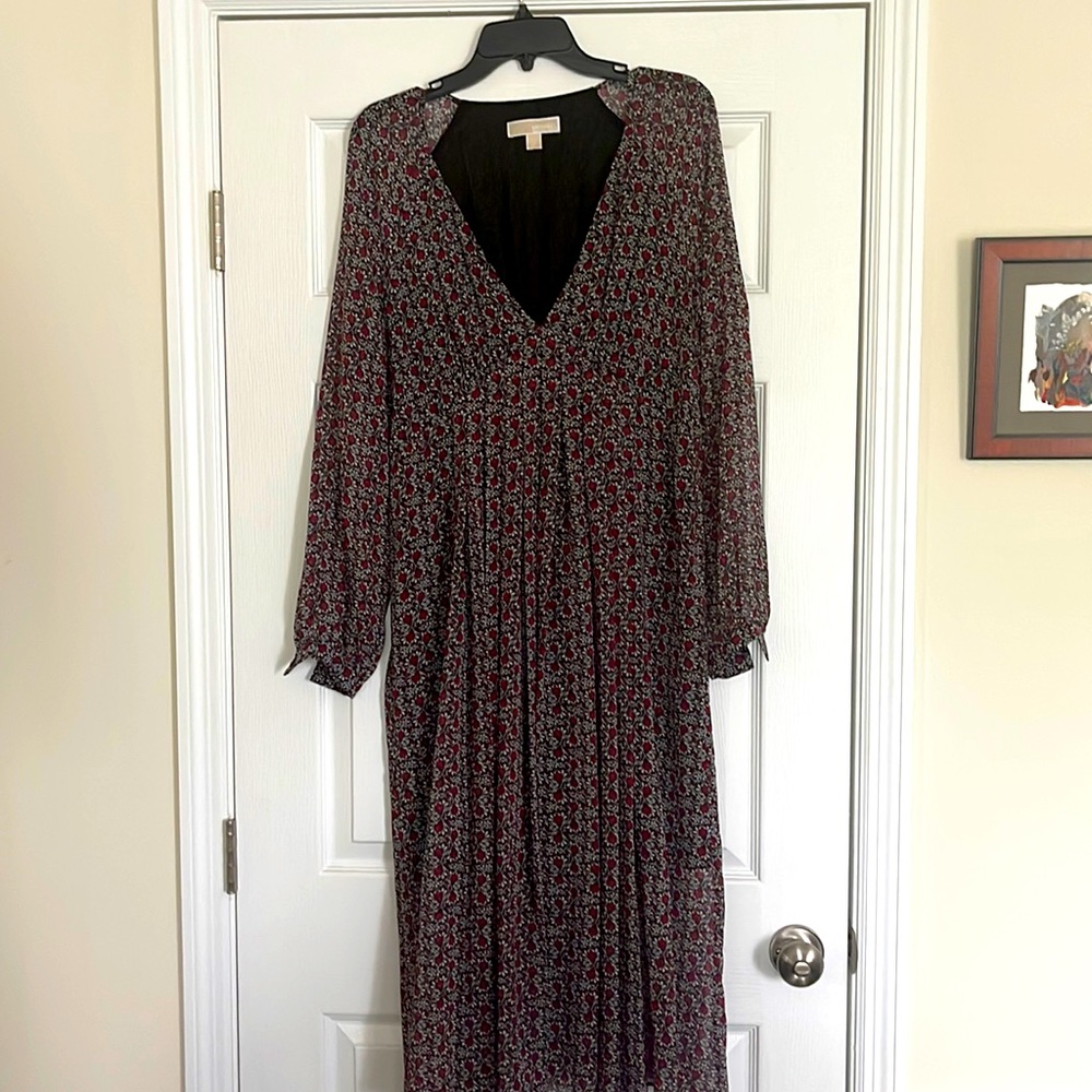 Michael kors midi a line floral dress Large